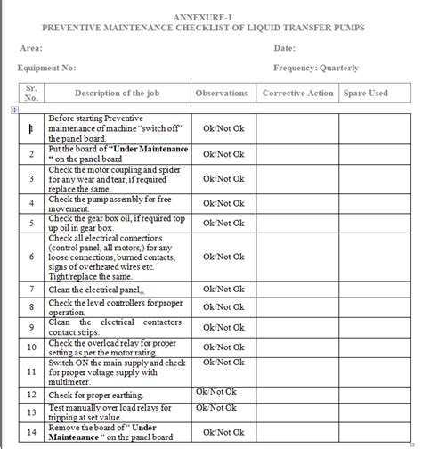 centrifugal pump checklist pdf|pump preventive maintenance checklist excel.